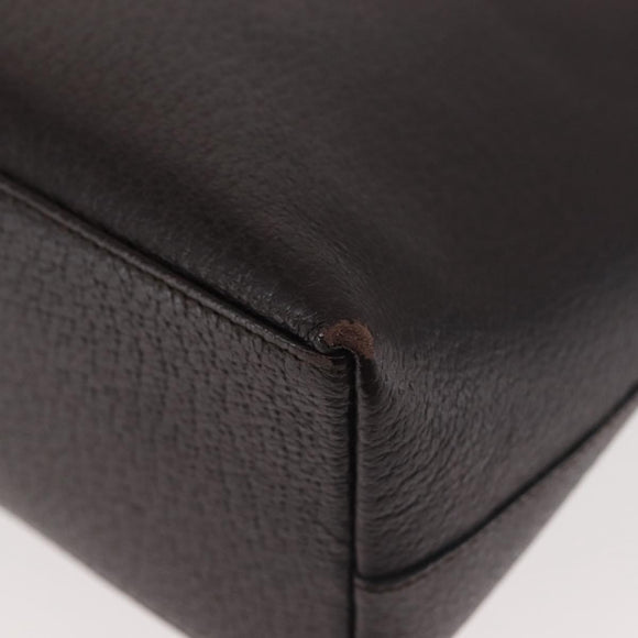 GUCCI Bamboo Shoulder Bag Leather Dark Brown Gold 001 3008 Auth 144134