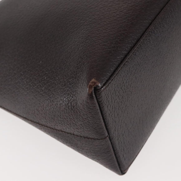 GUCCI Bamboo Shoulder Bag Leather Dark Brown Gold 001 3008 Auth 144134