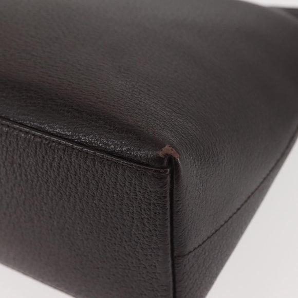 GUCCI Bamboo Shoulder Bag Leather Dark Brown Gold 001 3008 Auth 144134