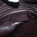 GUCCI Bamboo Shoulder Bag Leather Dark Brown Gold 001 3008 Auth 144134-16