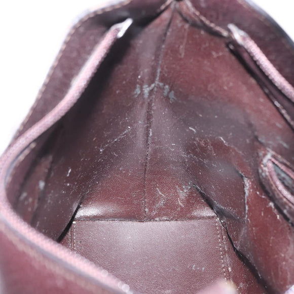 GUCCI Bamboo Shoulder Bag Leather Dark Brown Gold 001 3008 Auth 144134