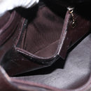 GUCCI Bamboo Shoulder Bag Leather Dark Brown Gold 001 3008 Auth 144134-20