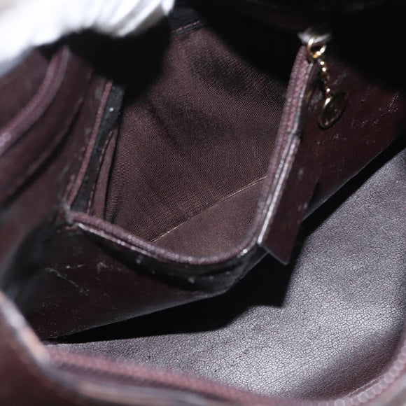 GUCCI Bamboo Shoulder Bag Leather Dark Brown Gold 001 3008 Auth 144134