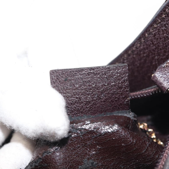 GUCCI Bamboo Shoulder Bag Leather Dark Brown Gold 001 3008 Auth 144134