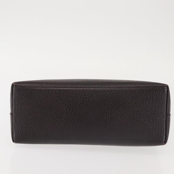 GUCCI Bamboo Shoulder Bag Leather Dark Brown Gold 001 3008 Auth 144134