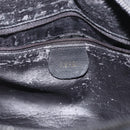 GUCCI Hand Bag Leather Black Gold Auth 144139-16