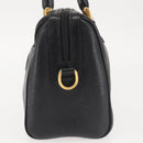 GUCCI Hand Bag Leather Black Gold Auth 144139-4