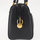GUCCI Hand Bag Leather Black Gold Auth 144139-5