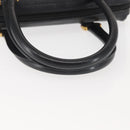 GUCCI Hand Bag Leather Black Gold Auth 144139-7