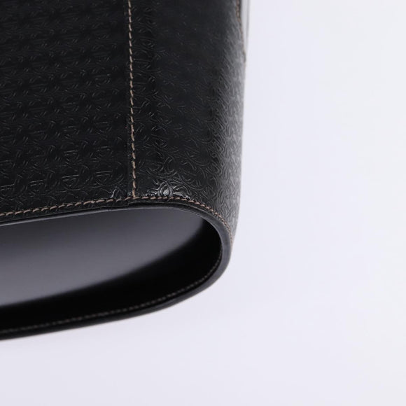 GUCCI Interlocking Shoulder Bag Leather Black Gold 001 33 0998 Auth 144140