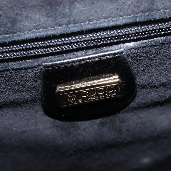 GUCCI Interlocking Shoulder Bag Leather Black Gold 001 33 0998 Auth 144140