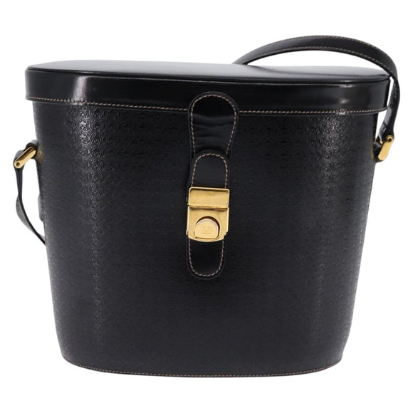 GUCCI Interlocking Shoulder Bag Leather Black Gold 001 33 0998 Auth 144140