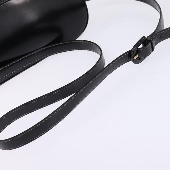 GUCCI Interlocking Shoulder Bag Leather Black Gold 001 33 0998 Auth 144140