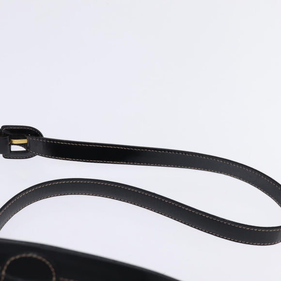 GUCCI Interlocking Shoulder Bag Leather Black Gold 001 33 0998 Auth 144140