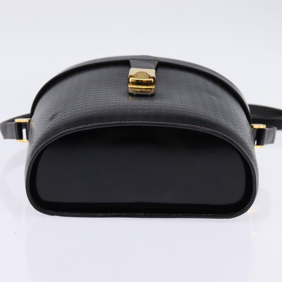 GUCCI Interlocking Shoulder Bag Leather Black Gold 001 33 0998 Auth 144140