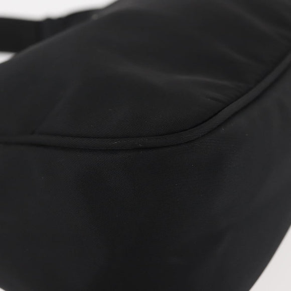 PRADA Hand Bag Nylon Black Silver Auth 144143