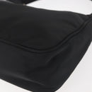 PRADA Hand Bag Nylon Black Silver Auth 144143-15