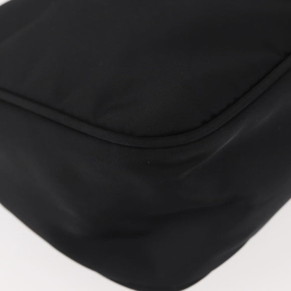 PRADA Hand Bag Nylon Black Silver Auth 144143