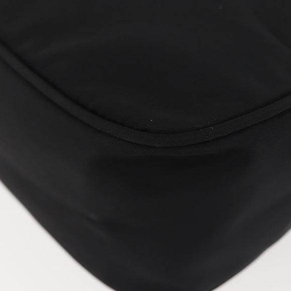 PRADA Hand Bag Nylon Black Silver Auth 144143