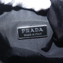 PRADA Hand Bag Nylon Black Silver Auth 144143-19