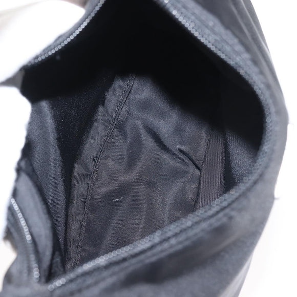 PRADA Hand Bag Nylon Black Silver Auth 144143