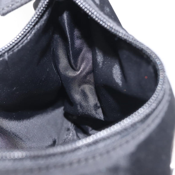 PRADA Hand Bag Nylon Black Silver Auth 144143