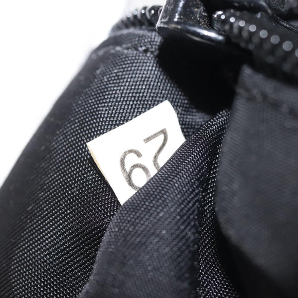 PRADA Hand Bag Nylon Black Silver Auth 144143