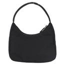 PRADA Hand Bag Nylon Black Silver Auth 144143-2