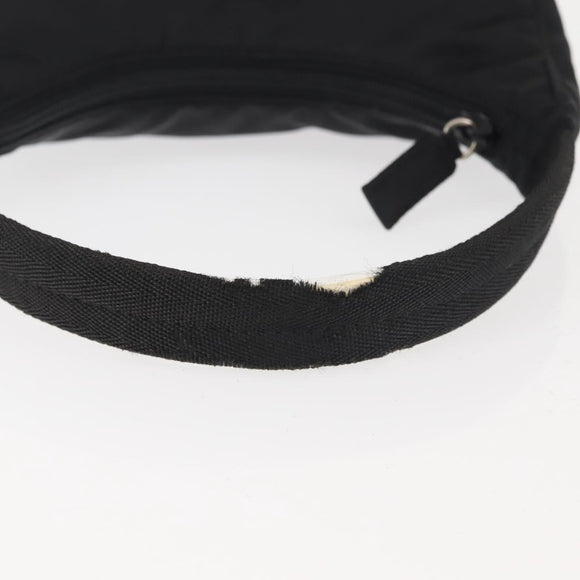PRADA Hand Bag Nylon Black Silver Auth 144143