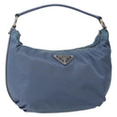 PRADA Shoulder Bag Nylon Light Blue Silver Auth 144144-1