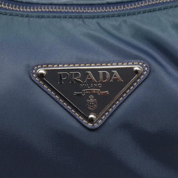 PRADA Shoulder Bag Nylon Light Blue Silver Auth 144144
