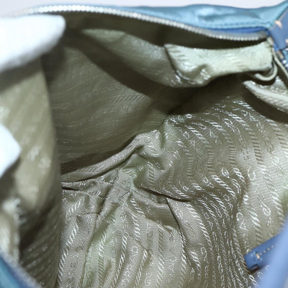 PRADA Shoulder Bag Nylon Light Blue Silver Auth 144144