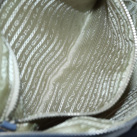 PRADA Shoulder Bag Nylon Light Blue Silver Auth 144144