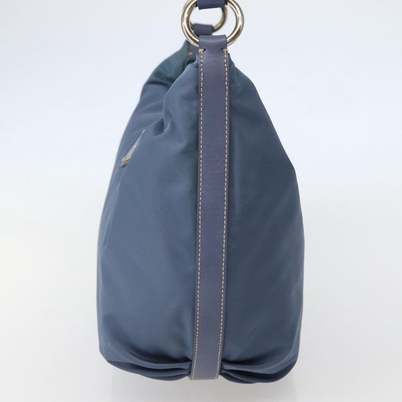 PRADA Shoulder Bag Nylon Light Blue Silver Auth 144144