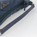 PRADA Shoulder Bag Nylon Light Blue Silver Auth 144144-7