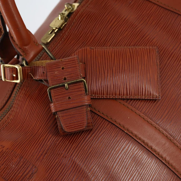 LOUIS VUITTON Epi Keepall 60 Boston Bag Vintage Brown M42948 LV Auth 144167