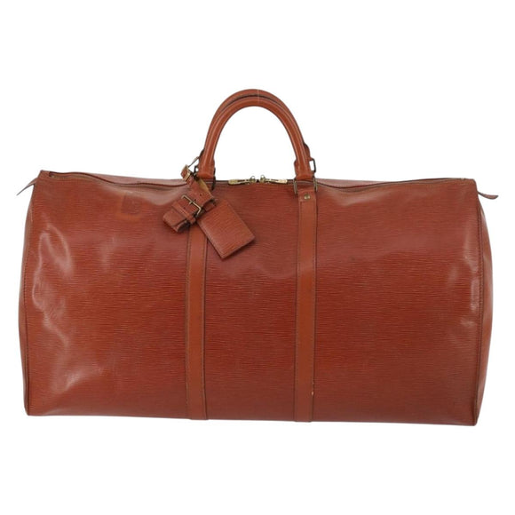 LOUIS VUITTON Epi Keepall 60 Boston Bag Vintage Brown M42948 LV Auth 144167