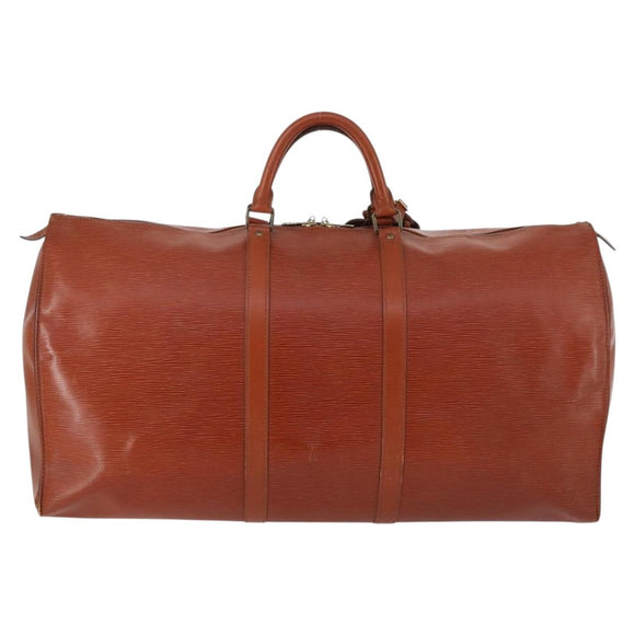 LOUIS VUITTON Epi Keepall 60 Boston Bag Vintage Brown M42948 LV Auth 144167