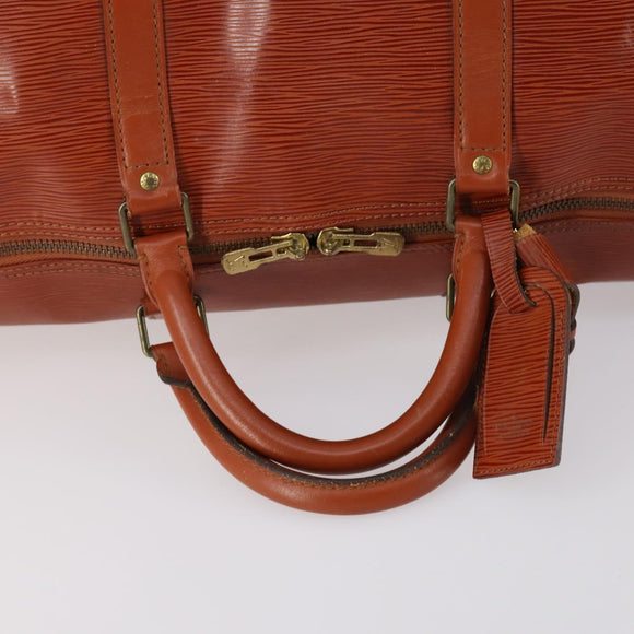 LOUIS VUITTON Epi Keepall 60 Boston Bag Vintage Brown M42948 LV Auth 144167