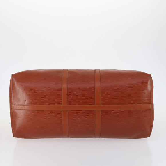 LOUIS VUITTON Epi Keepall 60 Boston Bag Vintage Brown M42948 LV Auth 144167
