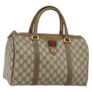 GUCCI GG Supreme Web Sherry Line Boston Bag PVC Beige Gold 40 02 007 Auth 144173-1