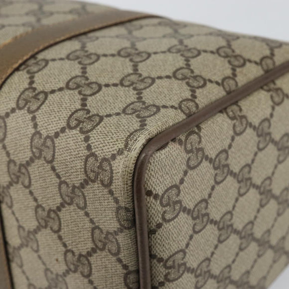 GUCCI GG Supreme Web Sherry Line Boston Bag PVC Beige Gold 40 02 007 Auth 144173