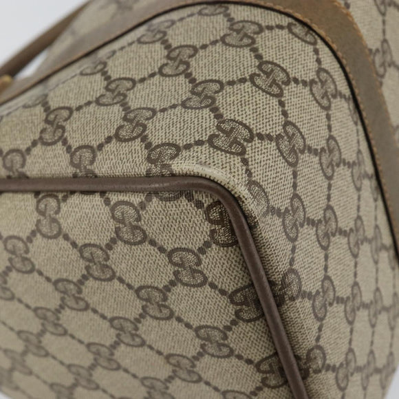 GUCCI GG Supreme Web Sherry Line Boston Bag PVC Beige Gold 40 02 007 Auth 144173