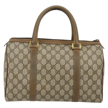 GUCCI GG Supreme Web Sherry Line Boston Bag PVC Beige Gold 40 02 007 Auth 144173 - 0