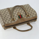 GUCCI GG Supreme Web Sherry Line Boston Bag PVC Beige Gold 40 02 007 Auth 144173-6