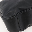 GUCCI Bamboo Shoulder Bag Leather Black Gold Auth 144177-14