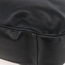 GUCCI Bamboo Shoulder Bag Leather Black Gold Auth 144177-15