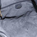 GUCCI Bamboo Shoulder Bag Leather Black Gold Auth 144177-10