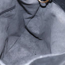 GUCCI Bamboo Shoulder Bag Leather Black Gold Auth 144177-19