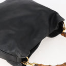 GUCCI Bamboo Shoulder Bag Leather Black Gold Auth 144177-6